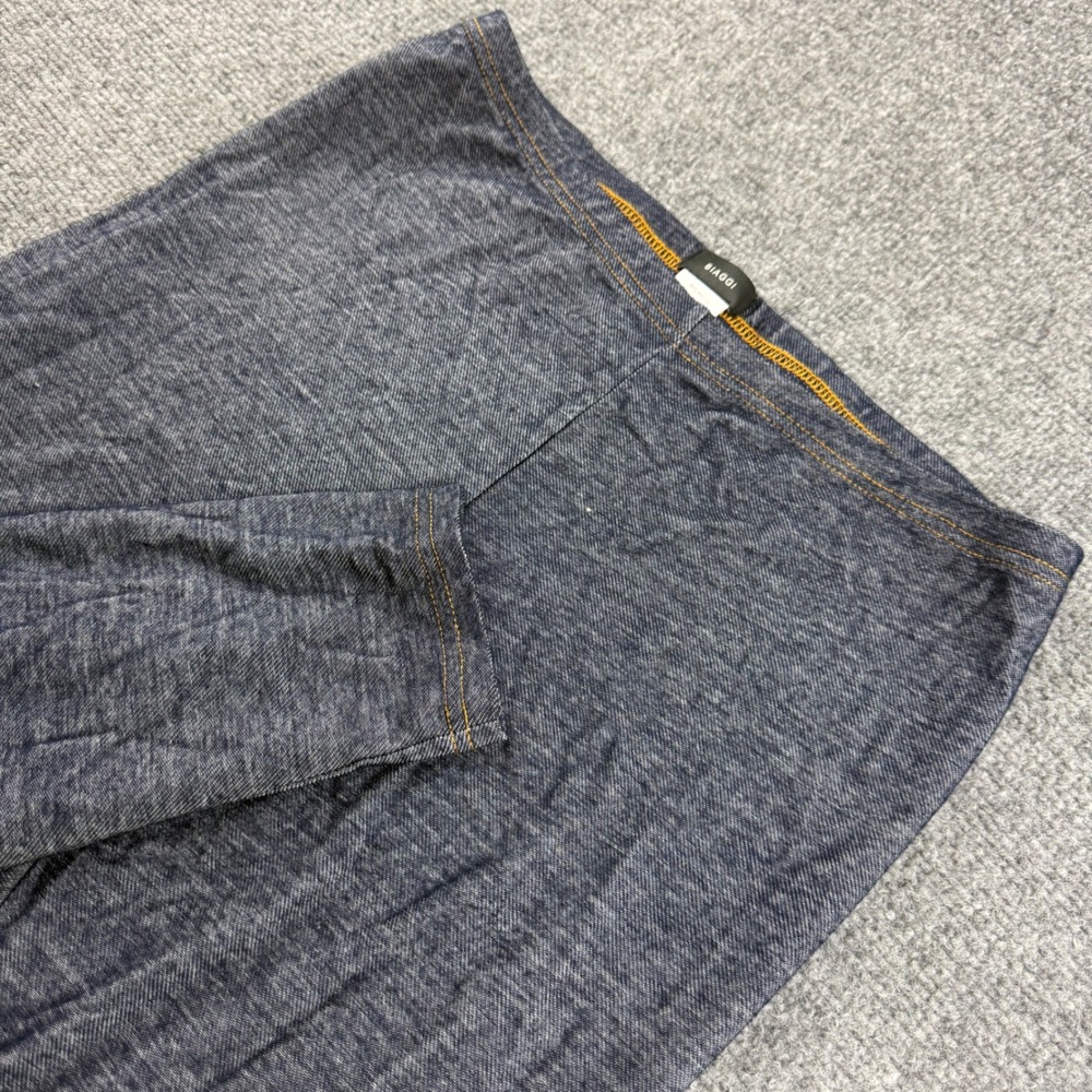 BIAGGI Leggings XL Blue Denim Print Faux Jean Stretch Women